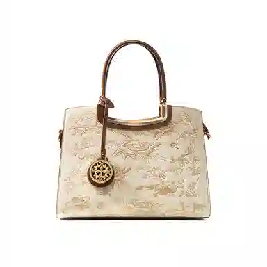 CLEVER&KETCH Rose Brown White Tote Bag