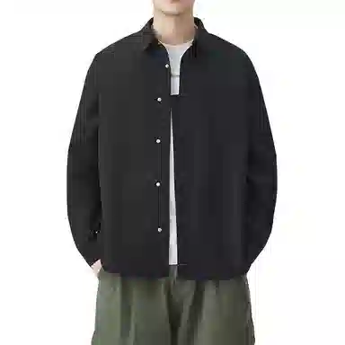 金盾 潮流长袖宽松纯色衬衫 男款