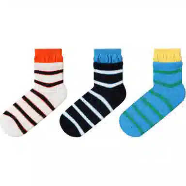 缎魅 舒适百搭复古条纹个性中筒袜 女款