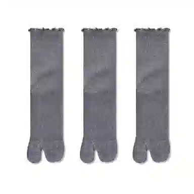 缎魅 无骨分趾木耳边中筒袜 女款