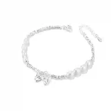 珂里 蝴蝶结碎银女生轻奢法式复古温柔在逃公主小众时尚几两碎碎平安通勤百搭手饰#好运 环保合金 手链 女款