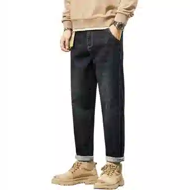 金盾 韩版休闲弹力直筒牛仔裤 男款