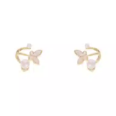 彤彤兔 百搭轻奢风蝴蝶耳钉多戴款淑女甜美可爱气质耳饰女#好运 合金树脂 耳环 女款