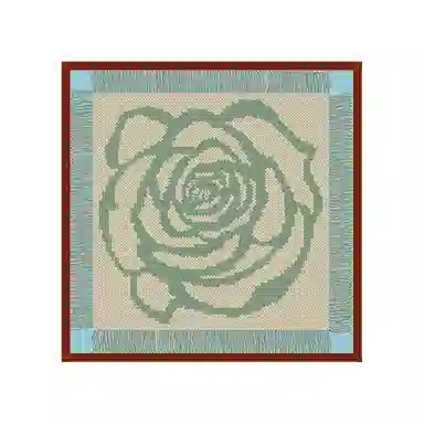 上海故事 真丝羊毛中方巾提花 桑蚕丝 丝巾 女款