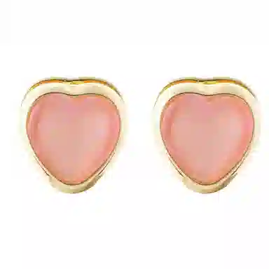 澜耀 粉色爱心 小众设计甜美轻奢大方气质优雅高级感耳饰 合金 耳环 女款