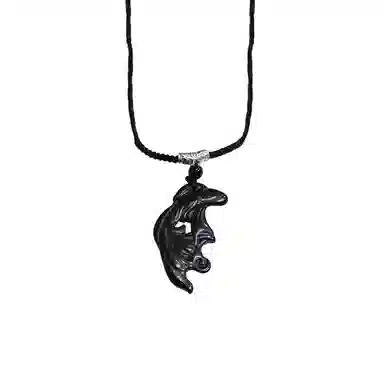 【招财纳福】 琢玉居 新中式水墨龙凤「鱼化龙」平安扣吊坠古风#好运 琉璃 情侣项链 男女同款情侣款