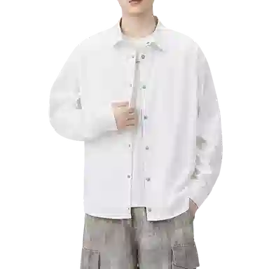 金盾 纯色休闲潮流长袖衬衫 男款