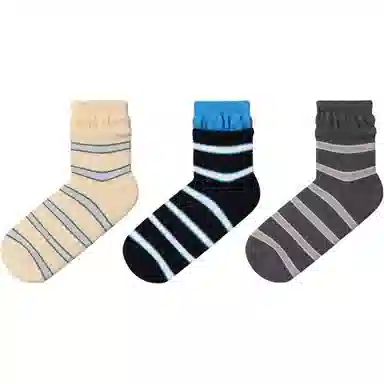 缎魅 舒适百搭复古条纹个性中筒袜 女款