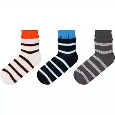 缎魅 舒适百搭复古条纹个性中筒袜 女款