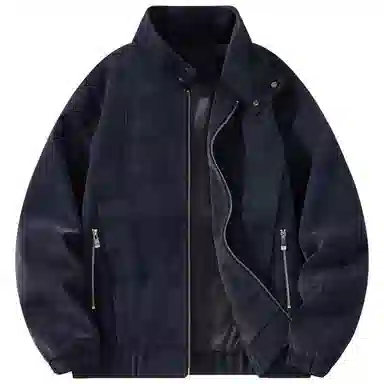 帕丁顿熊 复古日系工装拼接夹克外套简约宽松翻领休闲防风机车皮衣 男女同款