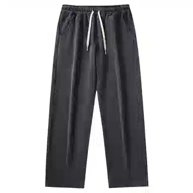 袋鼠 纯色简约基础款潮流时尚宽松垂感拖地百搭休闲裤 男女同款