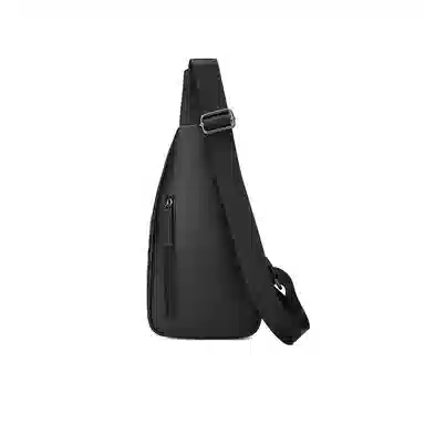 稻草人 潮流时尚机能机车骑行休闲通勤 牛皮革 单肩斜挎包腰包胸包 常规 男款 黑色