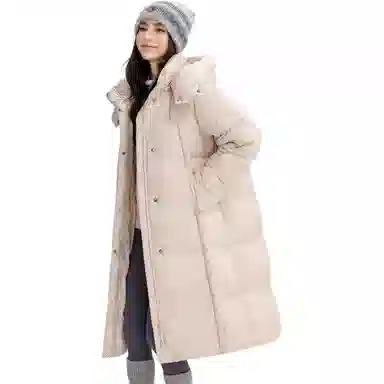 鸭鸭 【简约百搭】长款韩系纯色学生党通勤休闲厚款羽绒服 女款