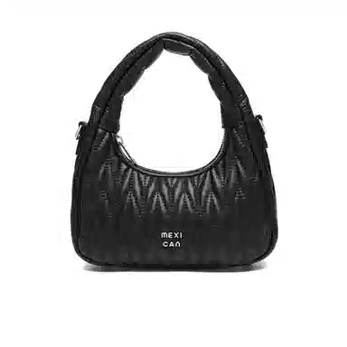 稻草人 时尚小众精致百搭潮流 合成革 手提包 女款 黑色/米白/浅黄色