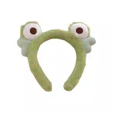 丹琴 可爱小青蛙大眼睛 卡通个性秋冬洗脸头箍束发带发捆压发头饰 毛绒 发箍 女款