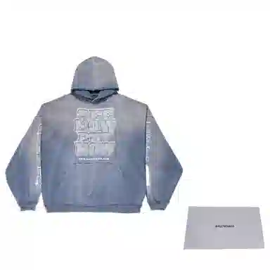 Balenciaga SS24 Hoodie Blue