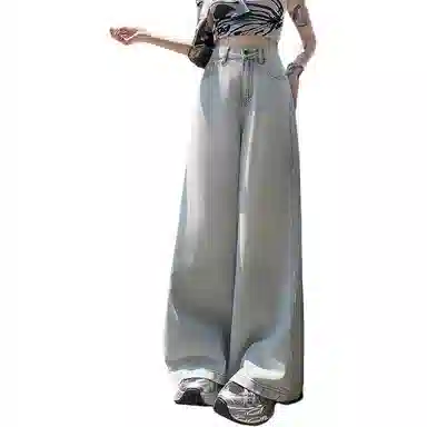 欧迪芬 设计感宽松显瘦高腰牛仔裤 女款