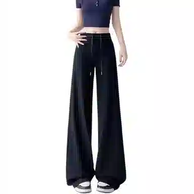 欧迪芬 灰色时尚美式窄版直筒速干跑步运动裤女士宽松慵懒风纯棉糯米裤微喇瑜伽裤卫裤高腰设计垂感百搭休闲设计感显瘦阔腿裤休闲裤 女款