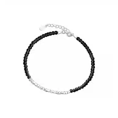 【S999足银纯银】 七七银饰 碎银盘缠 发财暴富 新中式国潮风复古设计 简约时尚轻奢本命年转运珠 招财纳福好运 玛瑙 手链 男女同款情侣款