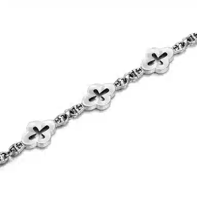 IDEAGEMER Good Luck S925 Silver Bracelet