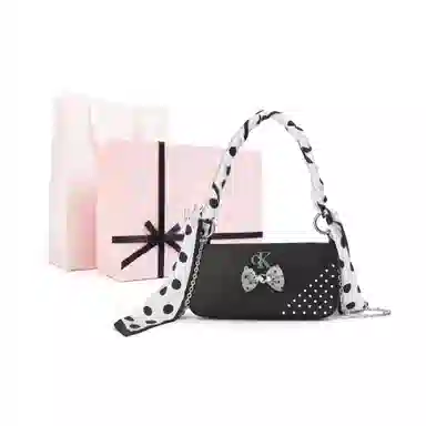 Calvin Klein Edor Woven Flower Shoulder Bag Black