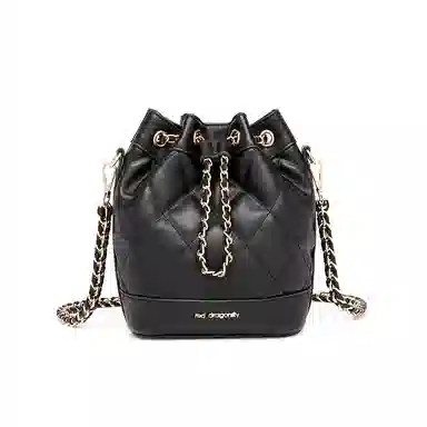 红蜻蜓 小香风链条包高级感百搭精致时尚手提斜挎包双肩包 合成革 单肩包 女款 米白色/黑色