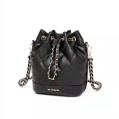 红蜻蜓 小香风链条包高级感百搭精致时尚手提斜挎包双肩包 合成革 单肩包 女款 米白色/黑色