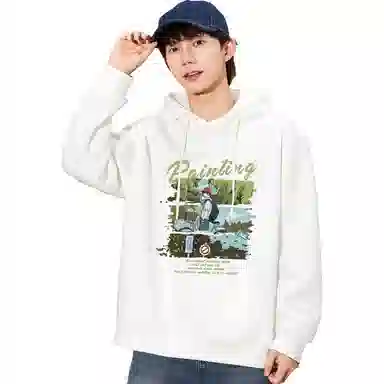 兰缪 出街炸街款嘻哈街头中性风美式复古潮流男友风柔软舒适时尚休闲高品质重磅连帽卫衣 男女同款