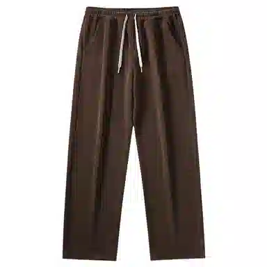 袋鼠 纯色简约基础款潮流时尚宽松垂感拖地百搭休闲裤 男女同款