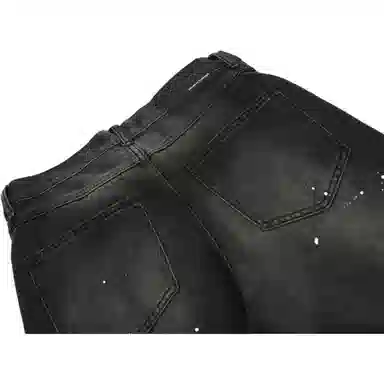 WLNEXT Vintage Washed Wide-Leg Jeans Black