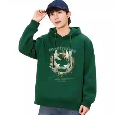 兰缪 中性风美式复古街头潮流男友风柔软舒适时尚休闲高品质重磅连帽卫衣 男女同款