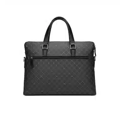 稻草人 美式经典高级感老花满印商务大容量亮扣电脑包 合成革 手提包 常规 男款 深灰色