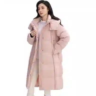 鸭鸭 【简约百搭】长款韩系纯色学生党通勤休闲厚款羽绒服 女款