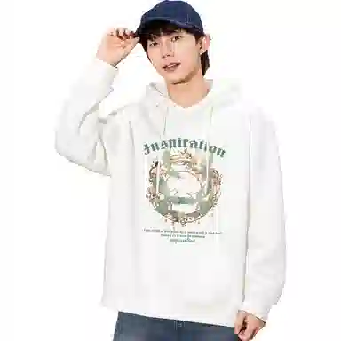 兰缪 嘻哈街头中性风美式复古潮流男友风柔软舒适时尚休闲高品质重磅连帽卫衣 男女同款