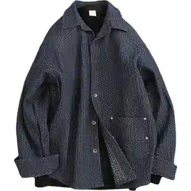 Gongnu Vintage Plaid Denim Shirt