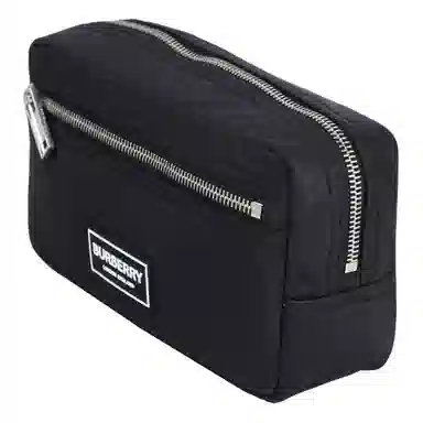 Burberry Logo Zip Nylon Pouch Black