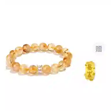 【泼天富贵 限赠發财贴】 水贝 新中式国潮日进斗金吞金兽 财源广进 考试上岸 否极泰来 时来运转日常百搭 黄水晶 手串 男女同款情侣款