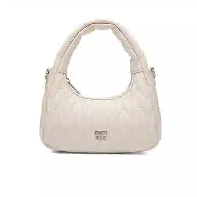 稻草人 时尚小众精致百搭潮流 合成革 手提包 女款 黑色/米白/浅黄色