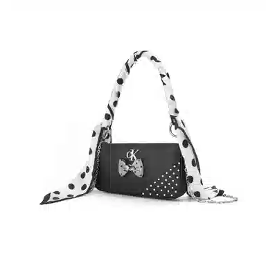 Calvin Klein Edor Woven Flower Shoulder Bag Black