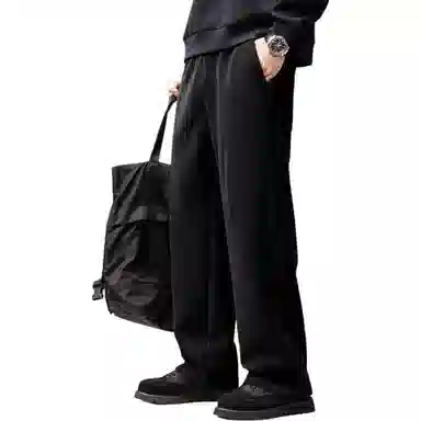 贵色 秋季 美式高端肌理感斜纹阔腿休闲裤 直筒 男女同款