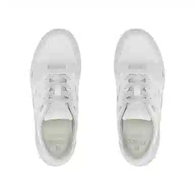 Fendi Leather Round Toe Low Sneakers White