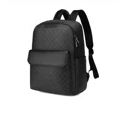 稻草人 美式时尚潮流复古印花设计气质百搭高级感高颜值大容量商务通勤轻便 聚氯乙烯革 电脑包背包书包双肩包 常规 男女同款情侣款 深灰