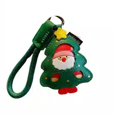 尚先生 老人麋鹿痛包小可爱钥匙扣可 皮革 挂件 男女同款情侣款