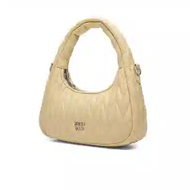 稻草人 时尚小众精致百搭潮流 合成革 手提包 女款 黑色/米白/浅黄色