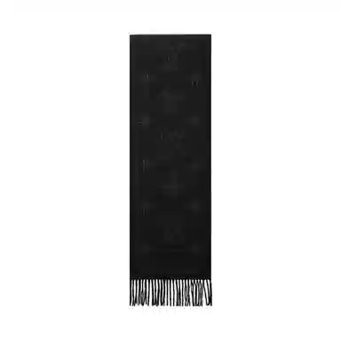 Louis Vuitton Monogram Tassel Wool Scarf Black