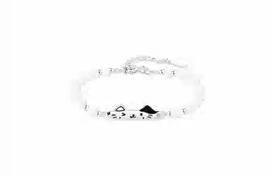 牧言 猫咪修狗 萌趣可爱卡通甜蜜浪漫高级感 小众设计甜美百搭猫狗日记转运圆珠串珠 好运 合金 手链 男女同款情侣款