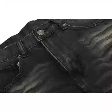 WLNEXT Vintage Washed Wide-Leg Jeans Black