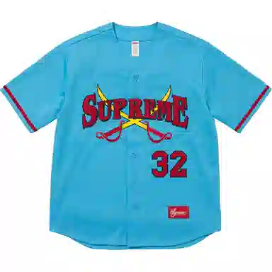 Supreme FW25 WEEK1 Swords Baseball Jersey logo