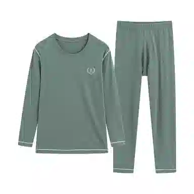 贴身领域 纯色舒适透气保暖套装 男款