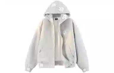 No Tears Flocked Floral Hoodie Jacket